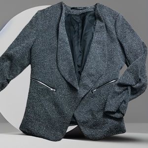 Funky 80s Retro Ruched Sleeve Blazer